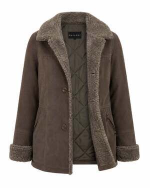 Gallery Faux Fur Trim Quilted Lined Winter Coat